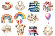 Neutral Boho Baby Shower Doodle Clip, an Illustration by Watercolor design (Thumbnail 2 of 5)