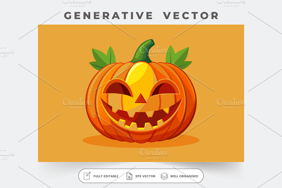 A cheerful jack-o-lantern with a fri, a Graphic by SouravDesign