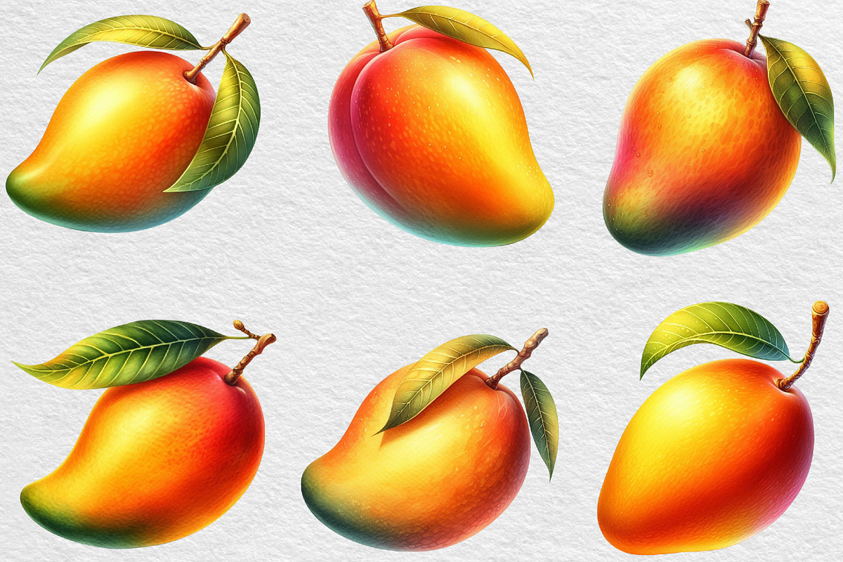 Summer Yellow Mango Clipart, an Illustration by Black Bird Studio (Photo 4 of 6)