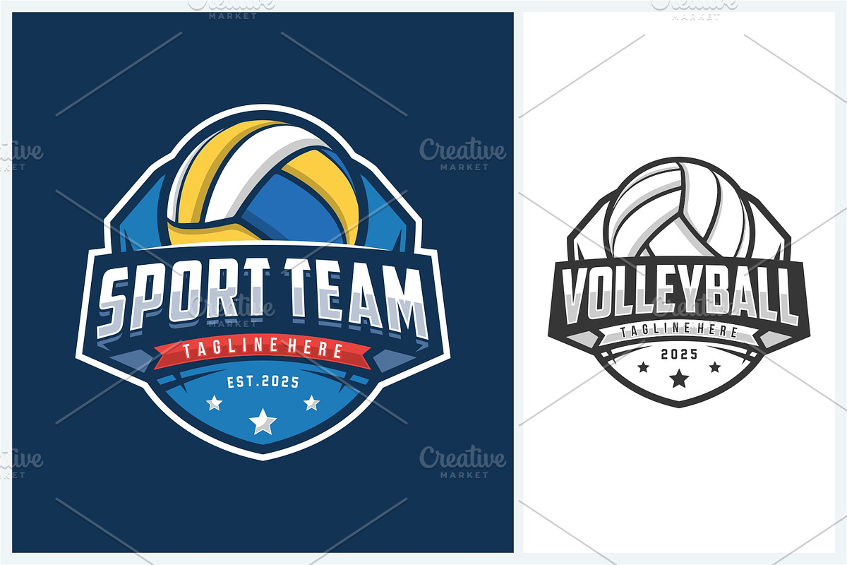 Volleyball logo design vector sport