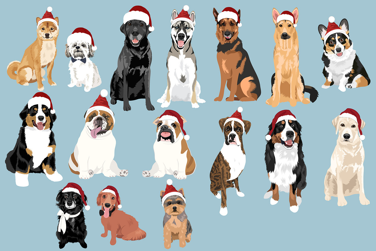 Christmas Dog Art Bundle PNG EPS SVG, an Illustration by Putnam Road Art (Photo 3 of 4)