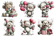 Birthday Teddy Bear Clipart Bundle, an Illustration by Daily.Designs (Thumbnail 6 of 8)