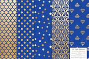 Royal Blue Gold Foil Digital Paper, a Pattern Graphic by Amanda Ilkov (Thumbnail 3 of 4)