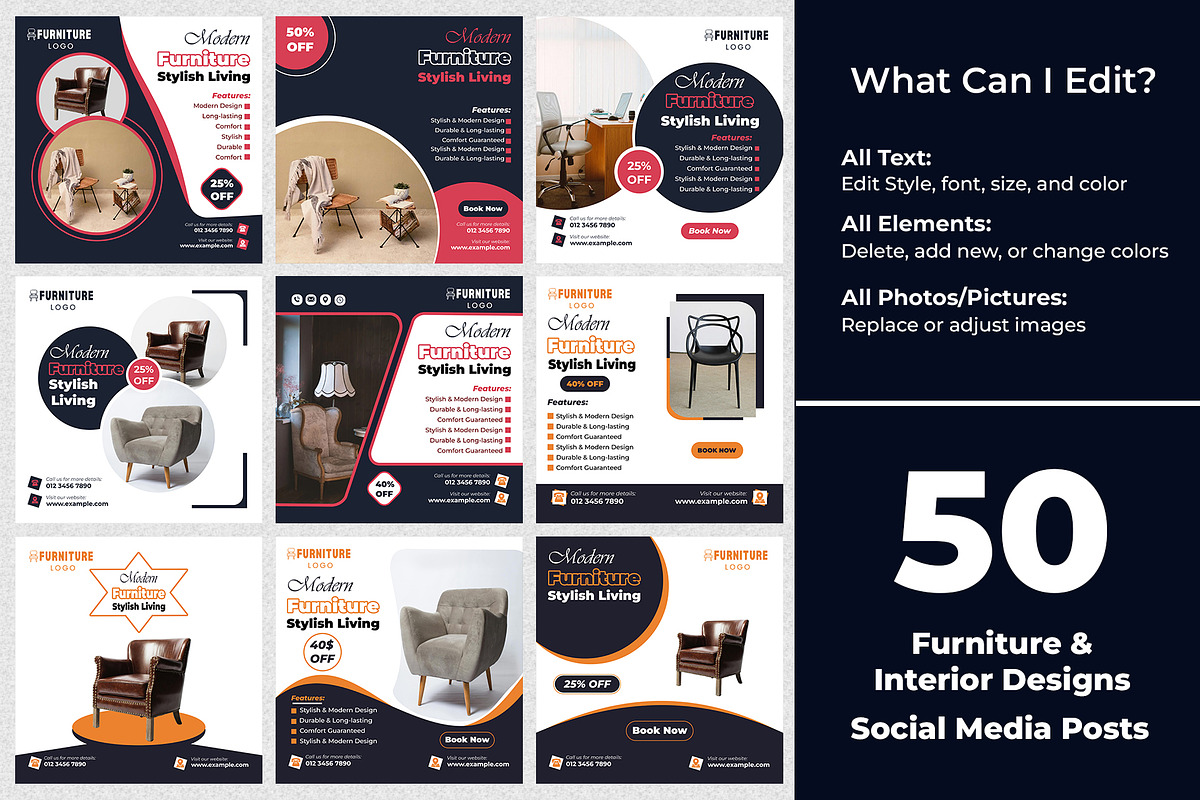 Furniture | 50 Posts | Insgram Posts, a Social Media Template by Mohammad Sarfaraz (Photo 2 of 5)
