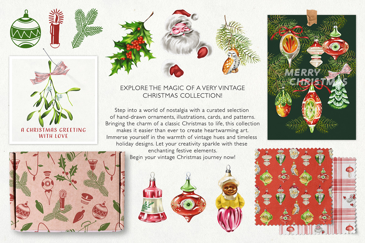 Very Vintage Christmas Collection, a Seasonal Illustration by ArtPavo (Photo 2 of 11)