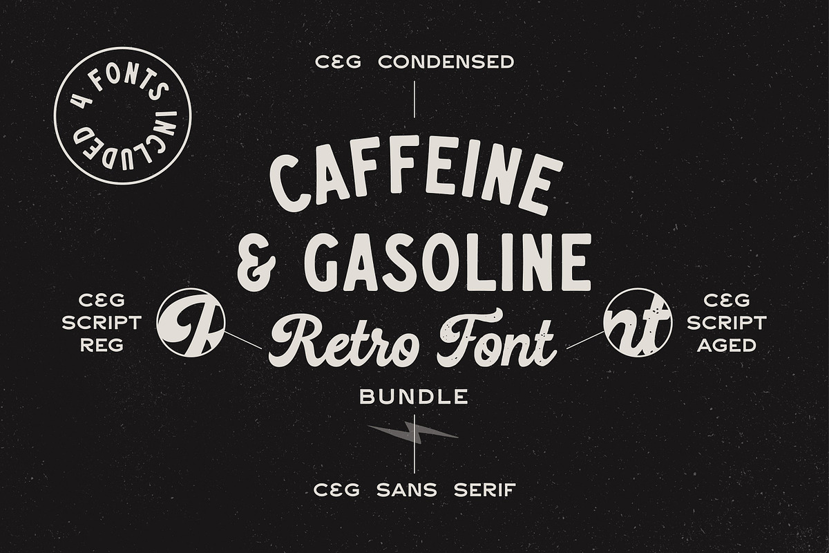 Caffeine & Gasoline Fonts + Extras, a Script Font by Davide Bassu (Photo 9 of 20)