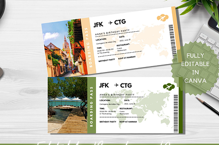 Editable Boarding Pass Template