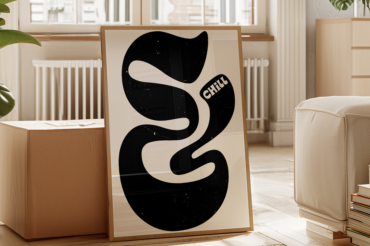 And Chill, Monocrome Quote Print, an Illustration by RossiGalleria (Photo 1 of 2)