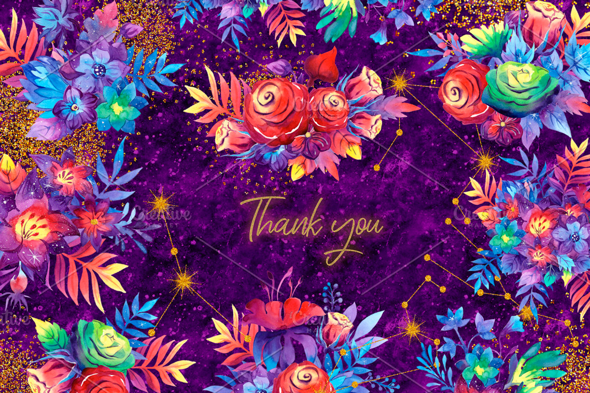 Galaxy floral watercolor collection, a Texture Illustration by UlitkaStudio (Photo 27 of 27)
