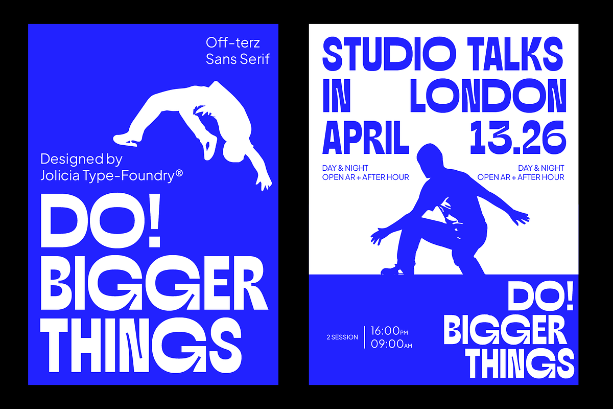 Off-terz | Wide Ink Trap Display, a Sans Serif Font by Jolicia Type (Photo 2 of 11)