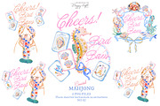 Preppy Coastal Mahjong Illustration, a Decorative Illustration by TheHappyGiftArt (Thumbnail 1 of 7)