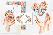 Hands and peonies watercolor clipart, a Person Illustration by NATASHA CHU (Thumbnail 6 of 21)