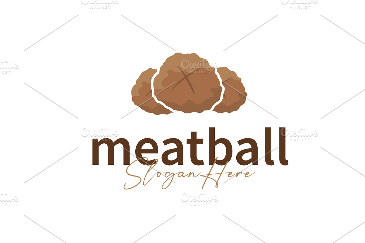 Fast food meatball logo a food stall, a Branding & Logo Template by Maylianaw28