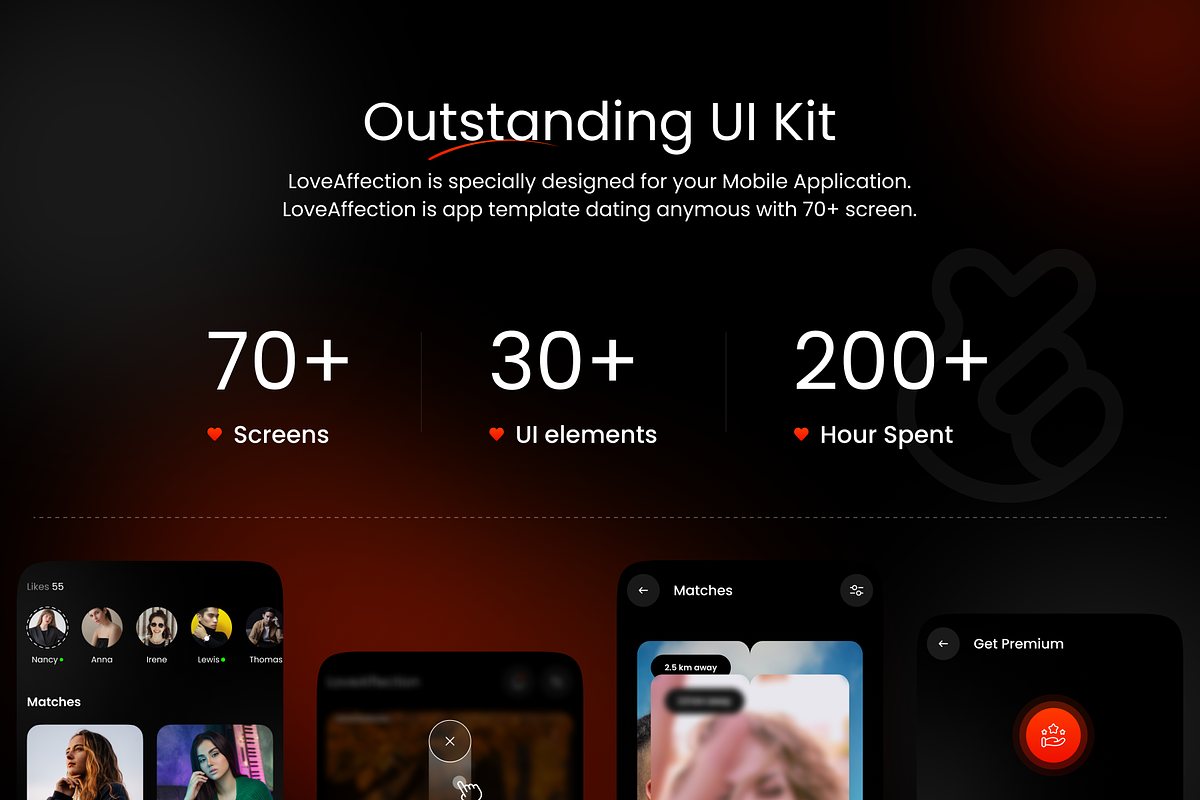 LoveAffection: Dating App UI kit, an UI Kit Template by Fluttertop (Photo 8 of 8)