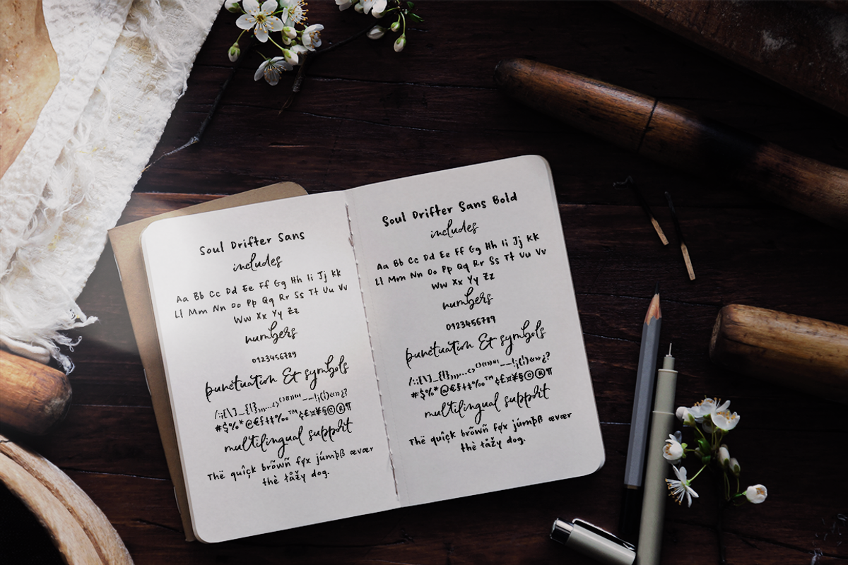 Soul Drifter handwritten brush font preview 6
