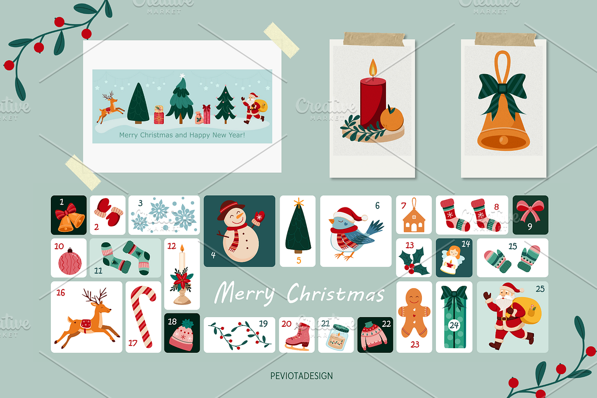 Christmas & New Year collection, a Seasonal Illustration by Peviotadesign (Photo 9 of 13)
