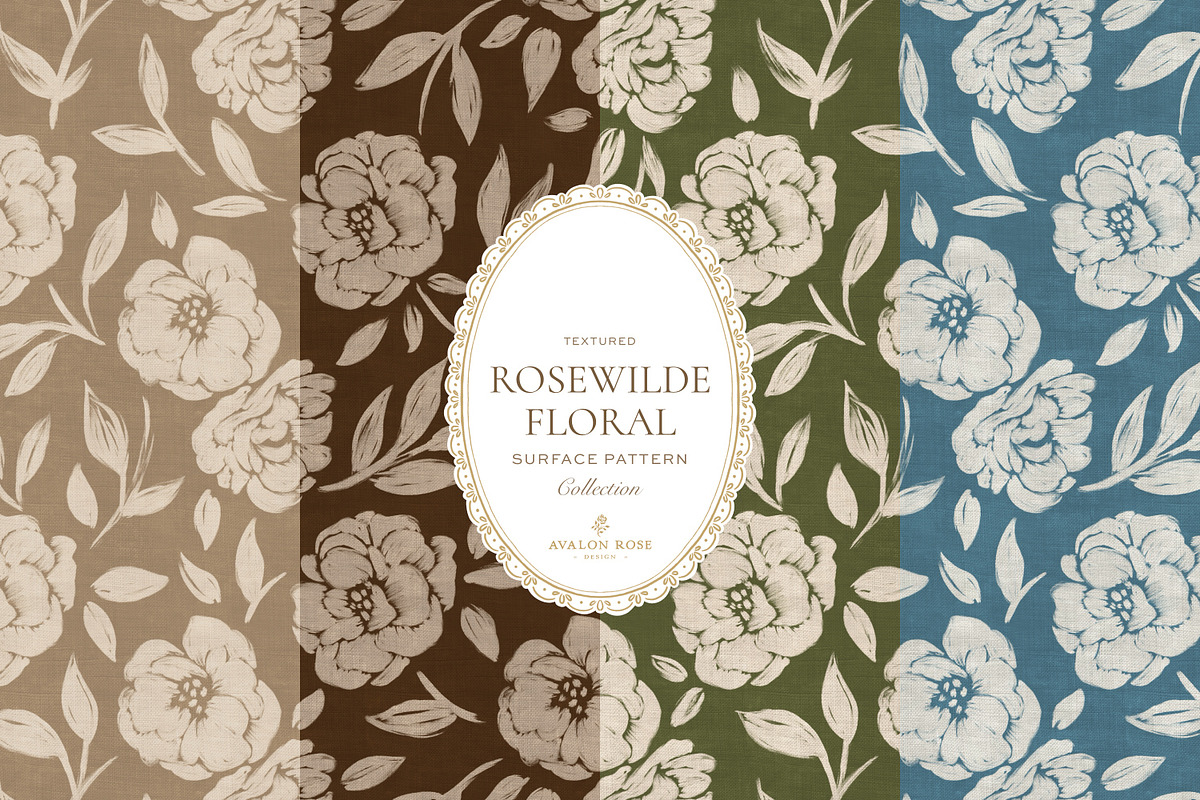 Cottage Rose Seamless Patterns, a Pattern Graphic by Eclectic Anthology (Photo 2 of 18)