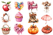 Hand-drawn Coquette Autumn Clipart, an Illustration by Designworld (Thumbnail 2 of 9)