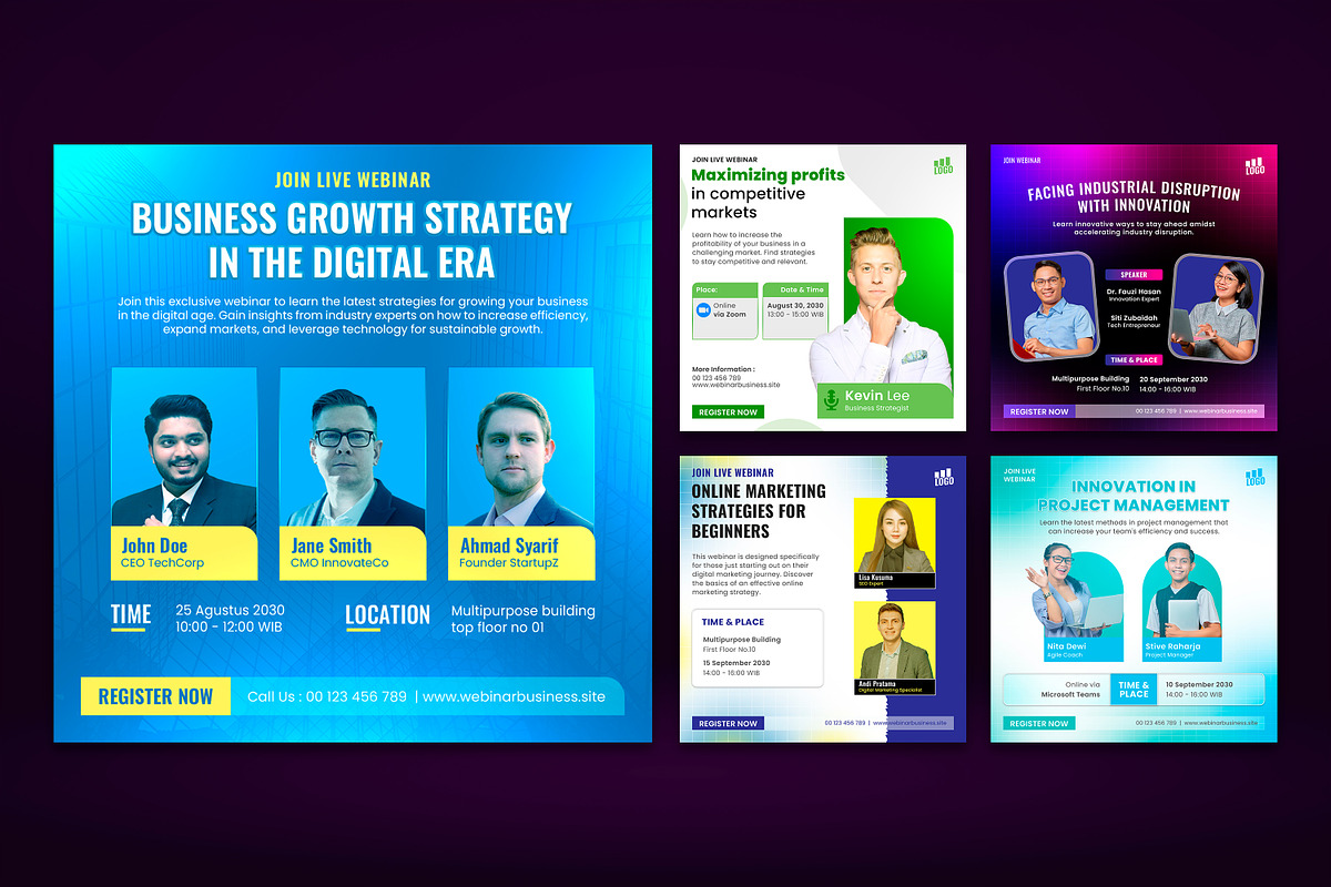 Bundle Webinar Banner Social Media, a Social Media Template by Evloxx Studio (Photo 2 of 5)