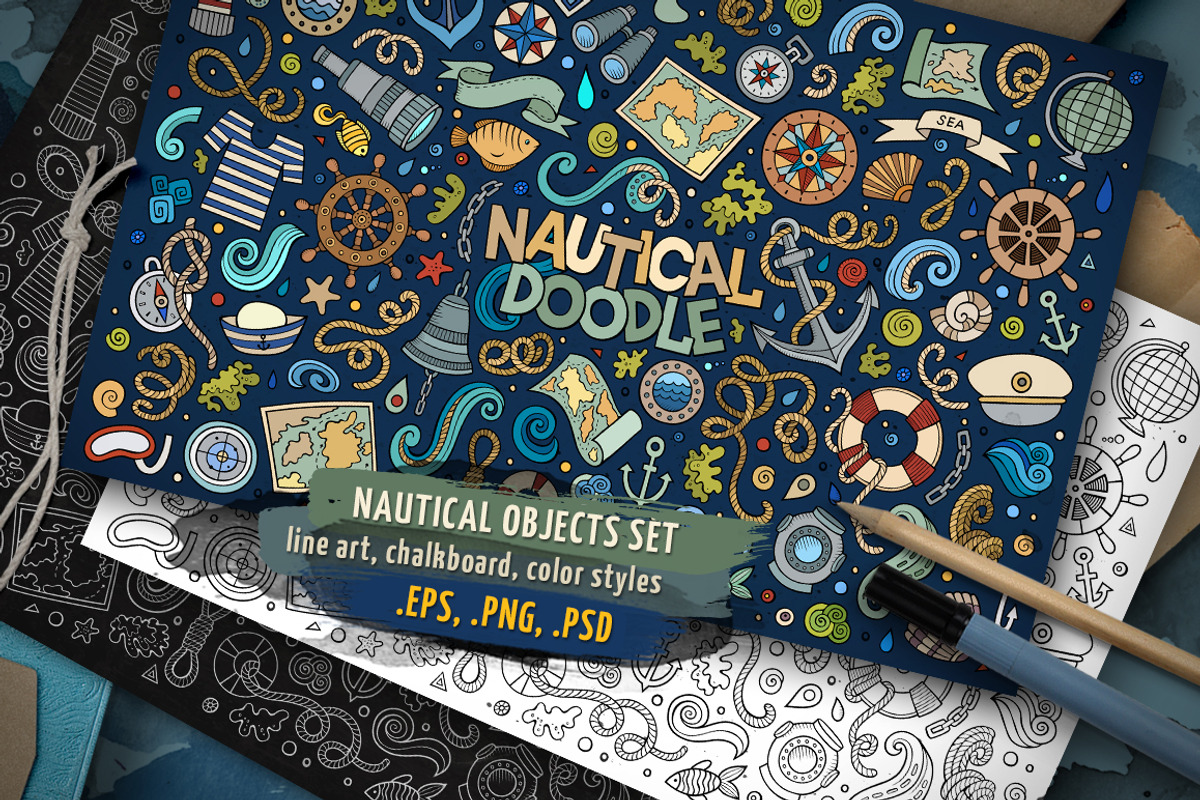 Nautical Objects Set, an Object Graphic by BALABOLKA (Photo 1 of 4)