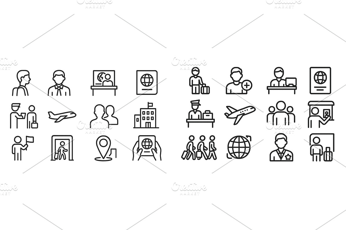 Travel icons representing different, a Transportation Illustration by ZinetroN