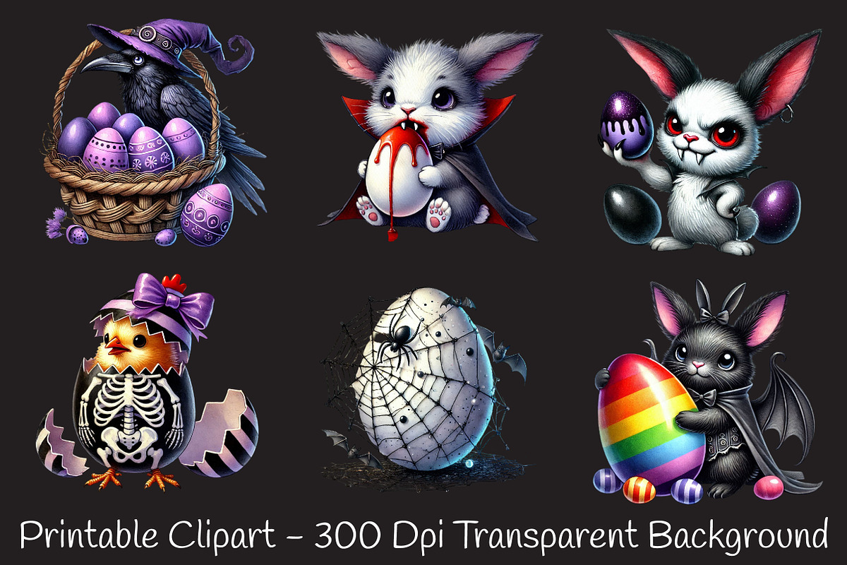 Funny Gothic Easter clipart, an Illustration by RobertsArt (Photo 4 of 7)