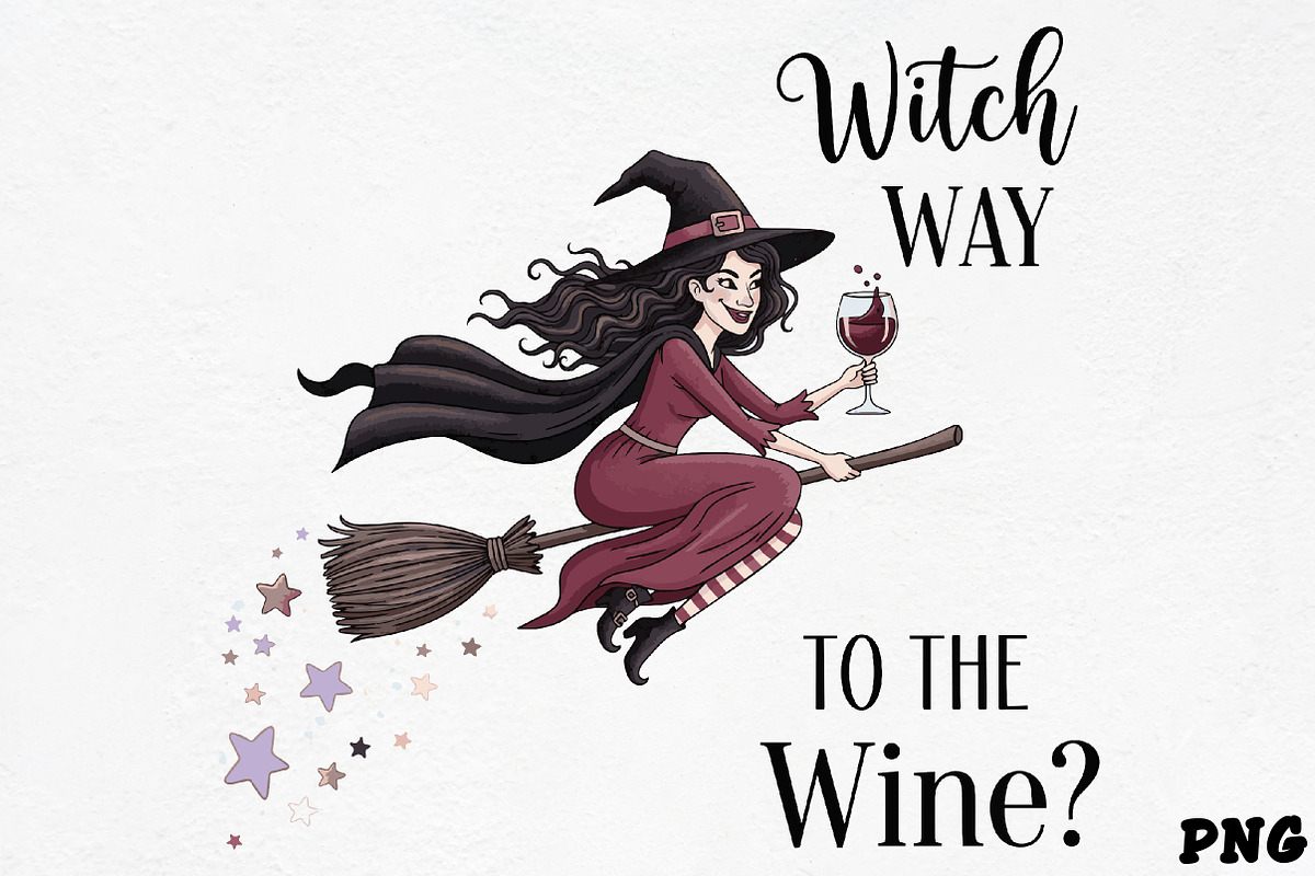 Witch Way to the Wine SVG, an Illustration by CrexoraLab (Photo 1 of 4)