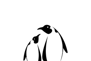 Vector Of Two Penguin Design. Animal