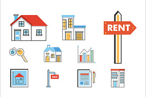 Real Estate Illustrations Set, an Object Illustration by studiogstock