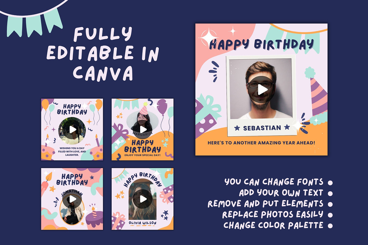 5 Birthday Animated Templates, a Templates & Theme by TemplateCastleStore (Photo 17 of 18)