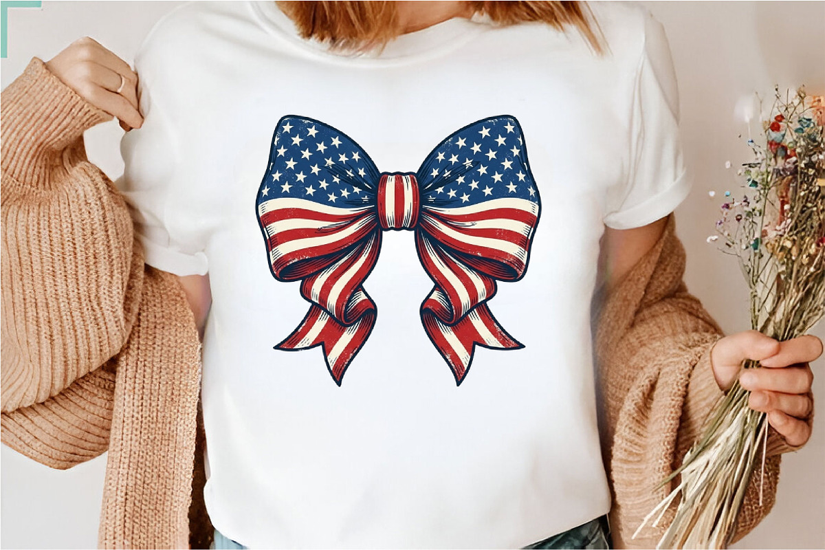 Coquette Bow American Flag 4th July, an Illustration by Designking (Photo 6 of 6)