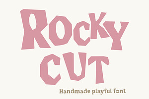 RockyCut handmade font
