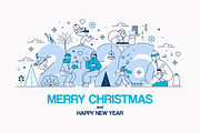 Flat Line Christmas Illustration Set, a Seasonal Illustration by Creative Graphics (Thumbnail 3 of 12)