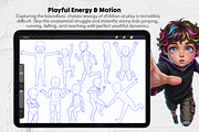 Kids Procreate Body Poses Stamps, a Brush Add-On by Selentaori Studio (Thumbnail 6 of 11)