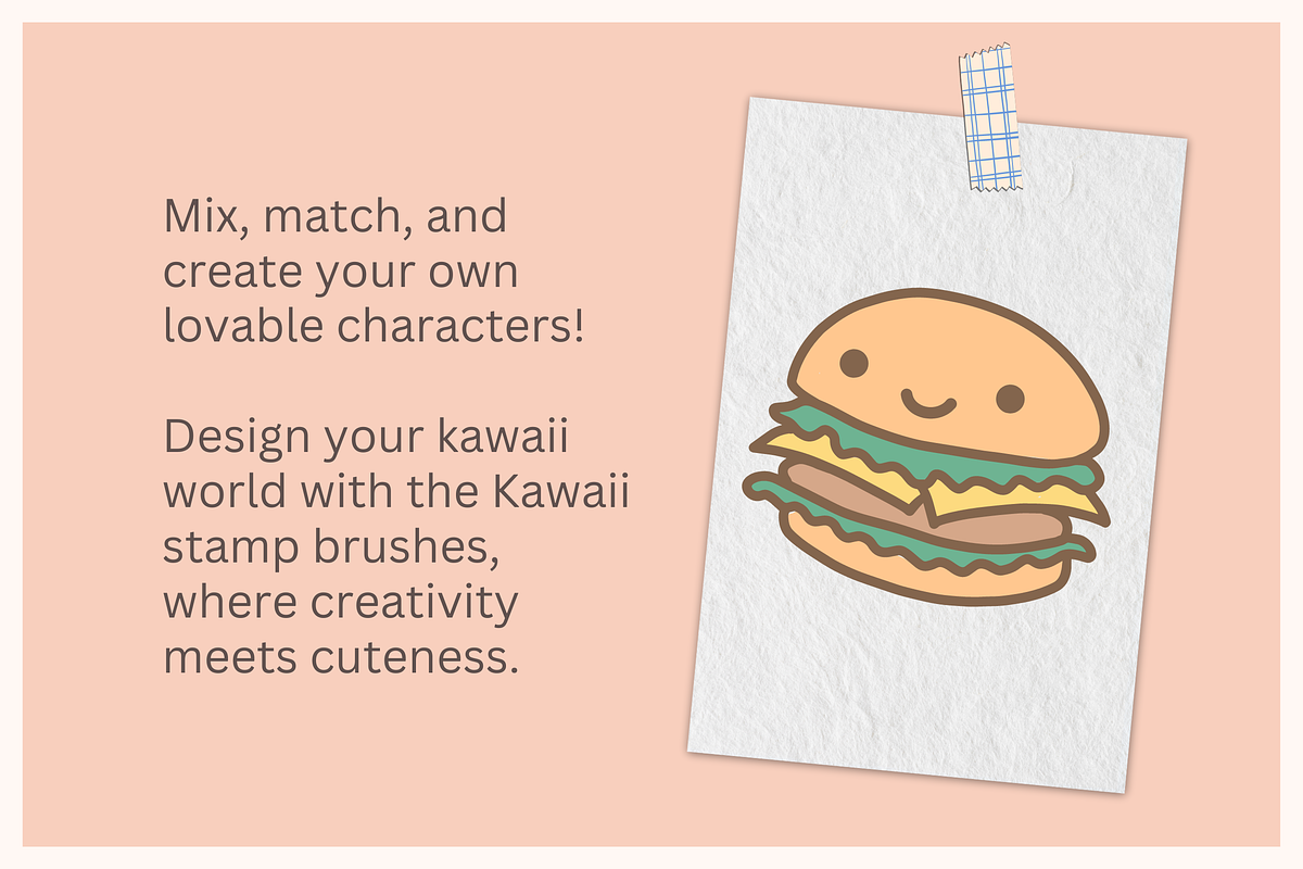 Kawaii Procreate stamp brushes, a Brush Add-On by Veronika Gotovceva (Photo 2 of 4)