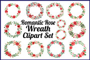 Romantic Rose Wreath Clipart Set, an Object Graphic by Designs_River (Thumbnail 13 of 13)