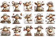 Whimsical Spring Sheep Clipart, an Illustration by OK Design (Thumbnail 3 of 6)