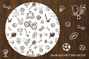 Hand drawn sport doodle set +bonus, an Illustration by Hala (Thumbnail 4 of 5)