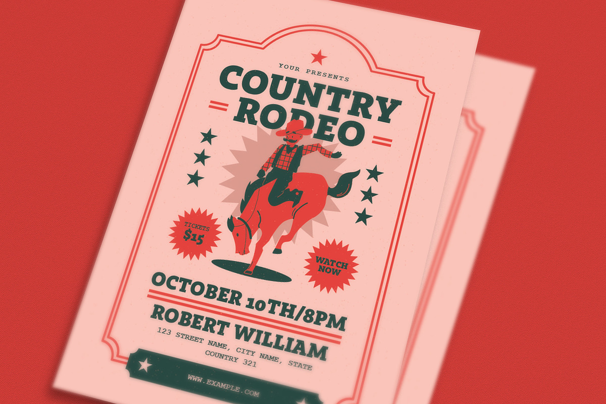 Retro Country Rodeo Event Flyer, a Flyer Template by Guuver (Photo 3 of 3)