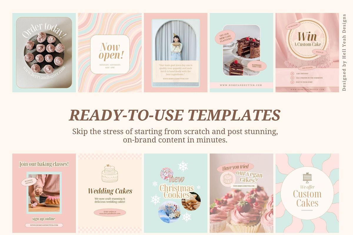 Boutique Bakery Instagram Templates, a Social Media Template by Hell Yeah Designs (Photo 7 of 12)