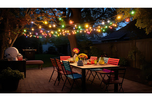 illuminated string lights ai, a Holiday Photo by pikepicture
