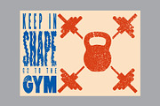 Gym vintage vector poster set., a Sport Illustration by PoPaShop (Thumbnail 7 of 8)