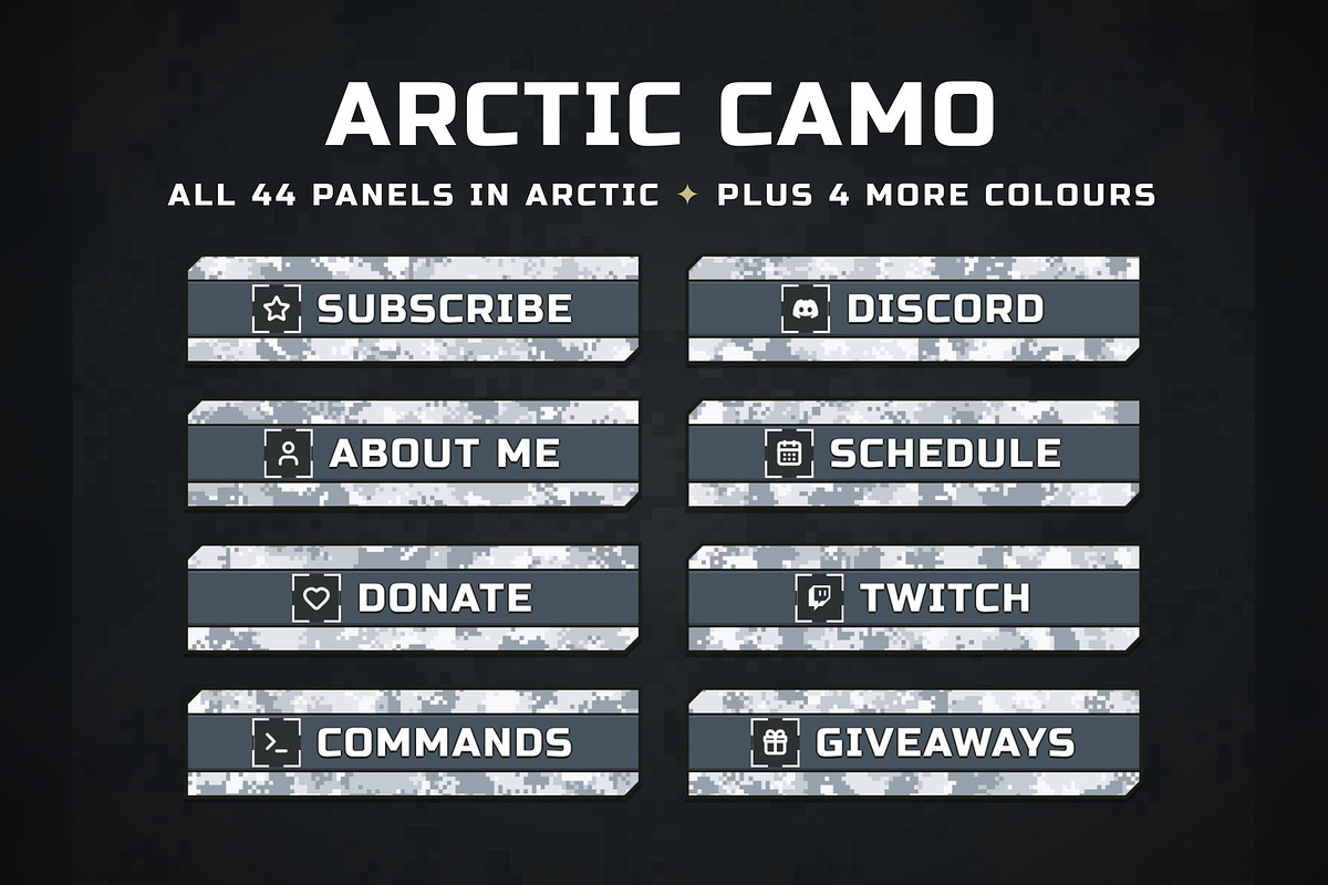 Camo Twitch & Kick Panels, an Object Graphic by Gear Store (Photo 9 of 11)