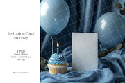Boy birthday invitation card mockup, an Advertising Mockup by Blush Roses Print (Thumbnail 1 of 7)