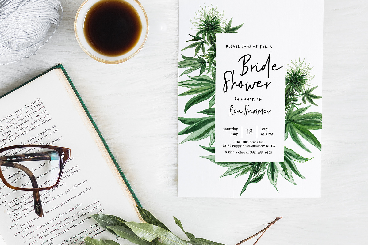 XL files - Watercolor Cannabis Set, an Object Graphic by Jeanina Vlad (Photo 10 of 17)