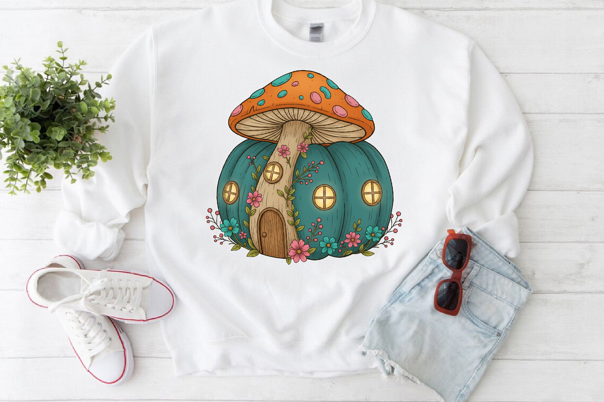 Whimsical Mushroom House PNG, an Illustration by Craft Nest (Photo 6 of 6)