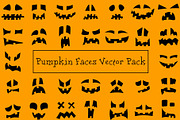 Halloween Pumpkin faces set, an Illustration by CreativeJourney (Thumbnail 1 of 4)