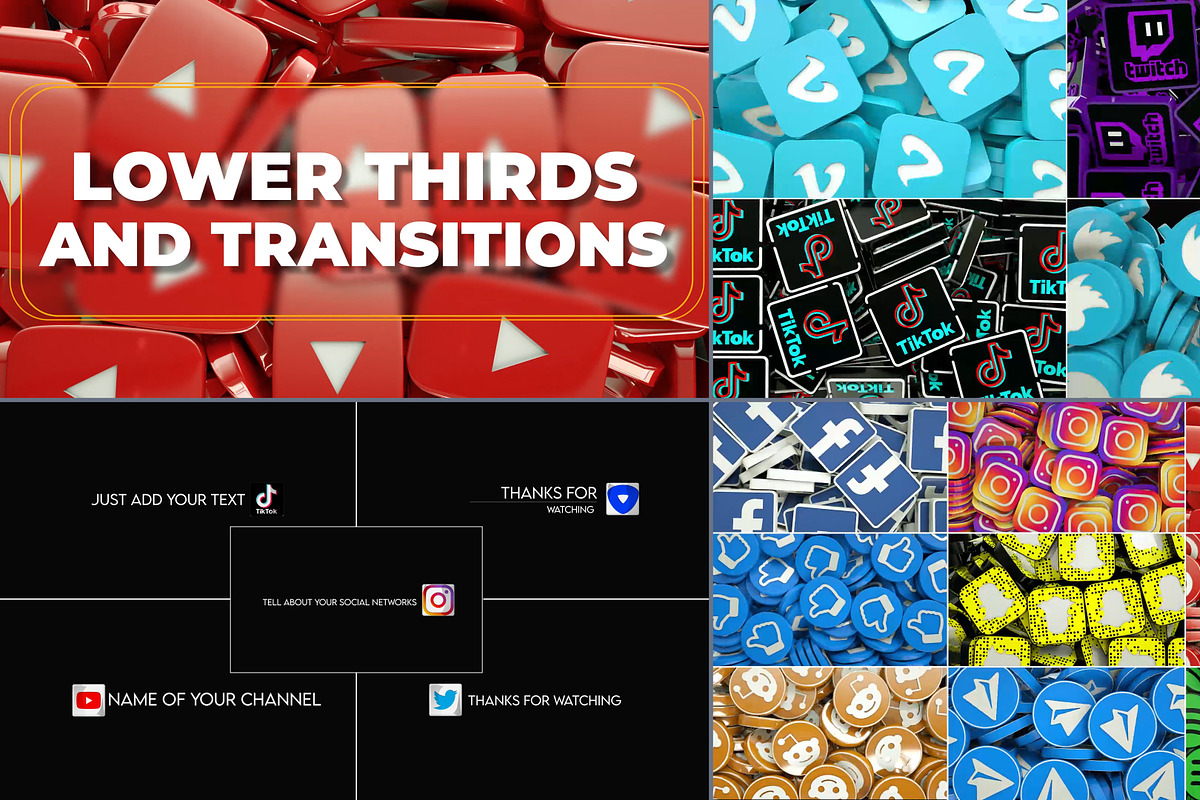 Social Media Lower Thirds DaVinci, a Templates & Theme by 2dfx (Photo 1 of 2)