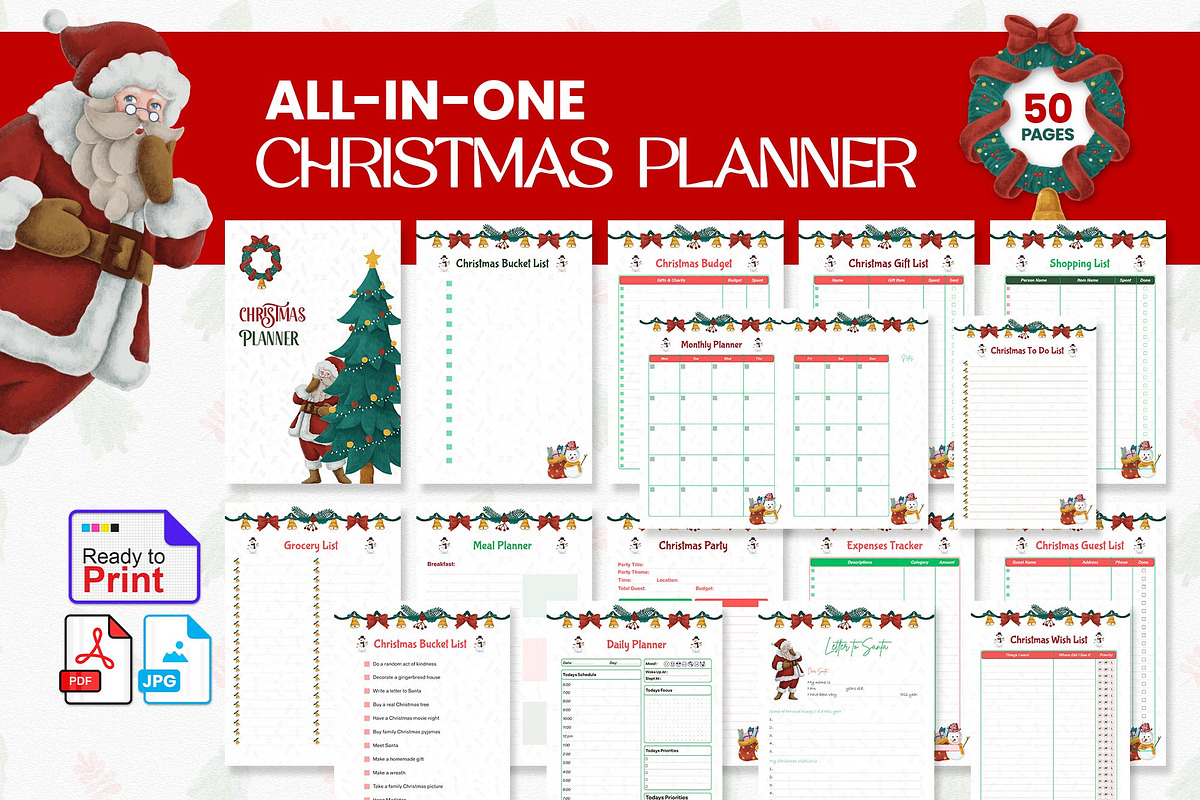 Christmas Planner Design Printable, a Stationery Template by Graphic Template (Photo 2 of 3)