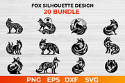 Fox Silhouette Design bundle, an Animal Illustration by bossdesigner (Thumbnail 1 of 3)
